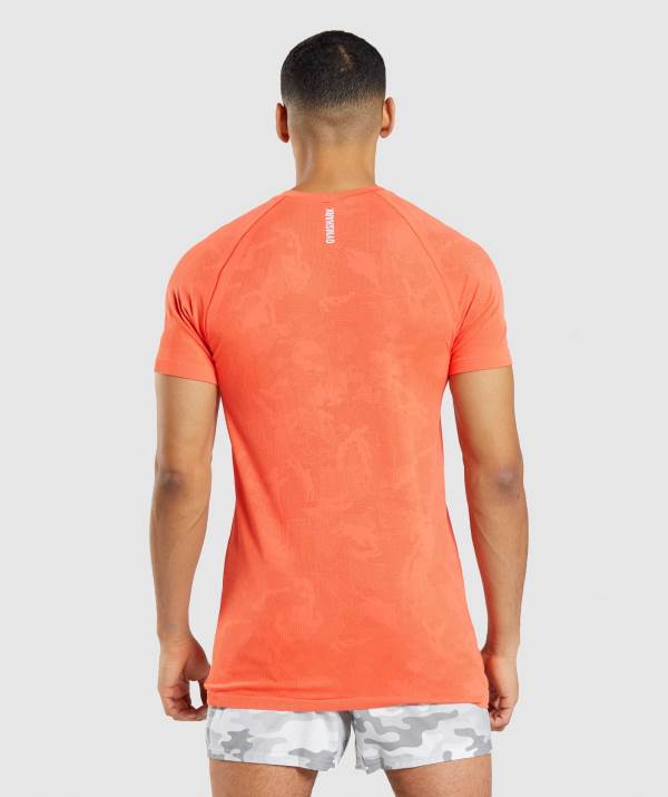 Panske Tricka Gymshark Geo Seamless Oranžové / Oranžové | DQ6971245